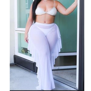 Fashion Nova White Flare Pants